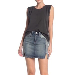 Current/Elliott The‎ Reversed Mashed Mini Denim Jean Skirt 27